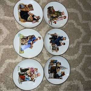Norman Rockwell Vintage Collector's Plates Set - Multicolor